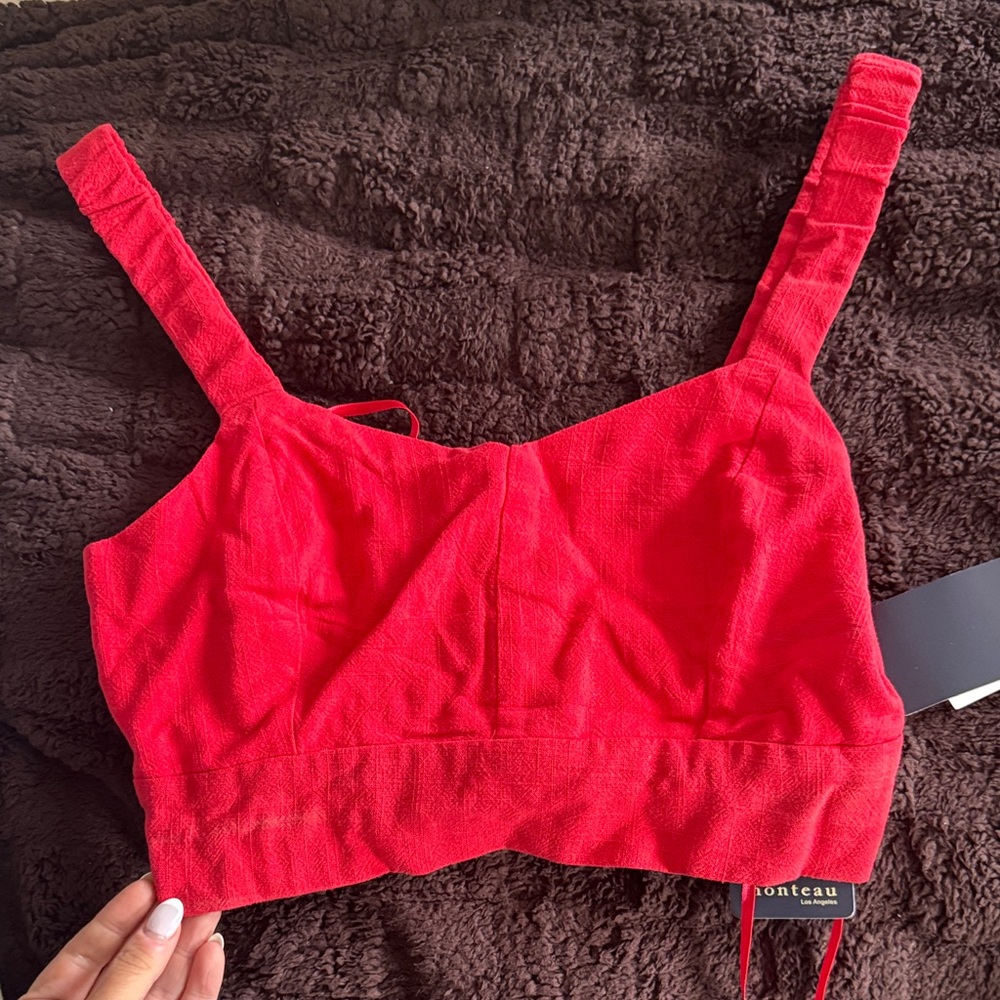 Monteau Vibrant Red Women's Bra Top